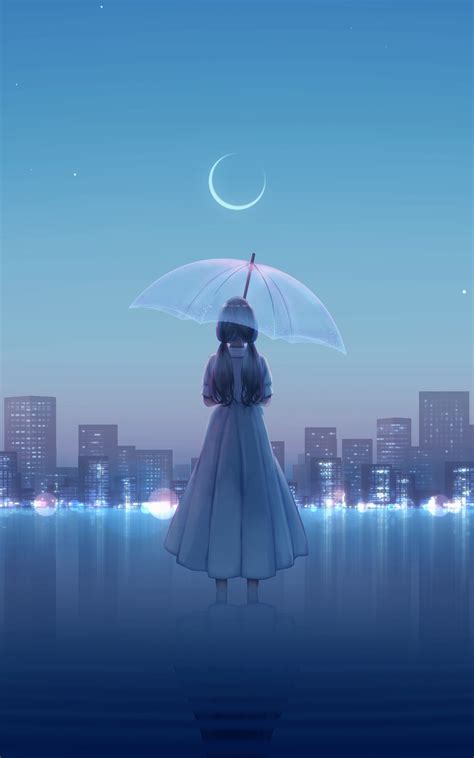 1600x2560 Anime Girl In Water 1600x2560 Resolution Wallpaper Hd Anime