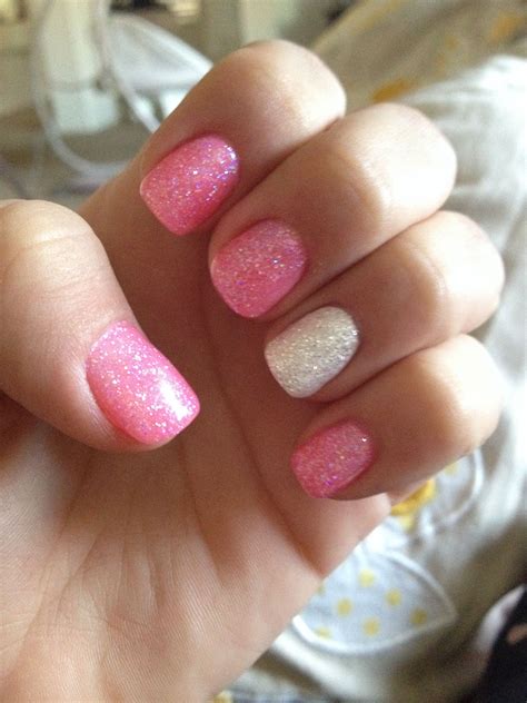 Pin By Tiffany Corbett On Nails Pink Gel Nails Glitter Gel Nails