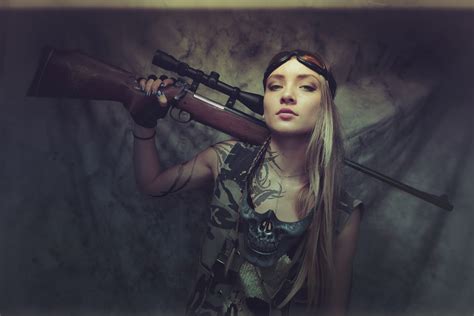 Wallpaper Soldier Gun Mercenary Firearm Weapon Girl Cg Artwork