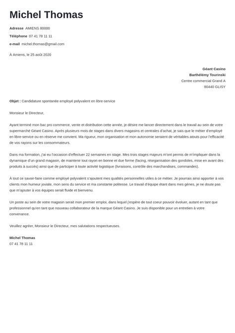 Lettre De Motivation Pour Un Premier Emploi Un Exempl