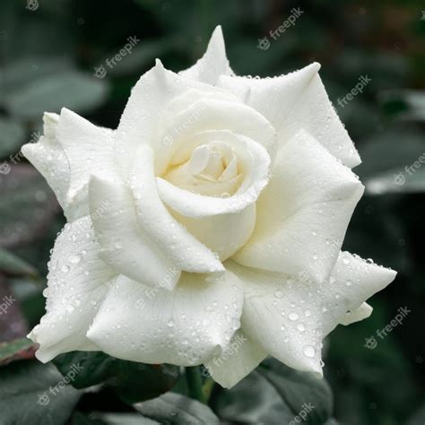 The Big White Rose Is Beautiful Premium Photo