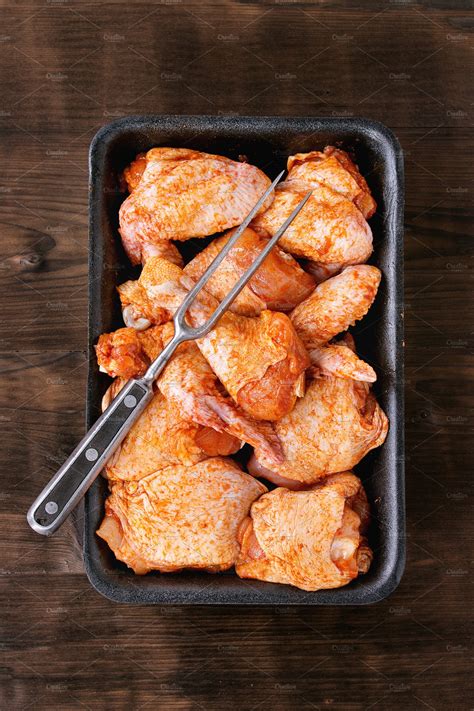 Raw Marinated Chicken Stock Photo Containing Chicken And Marinated