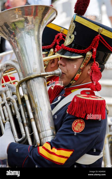 Military Brass Band At Day Of Tradition San Antonio De Areco La Pampa