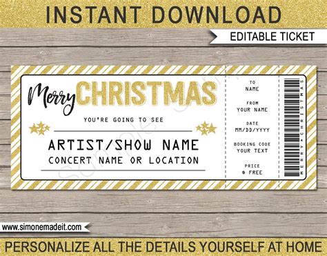 Christmas T Concert Ticket Concert Show Performance Etsy