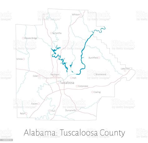 Map Of Tuscaloosa County In Alabama Stock Illustration Download Image