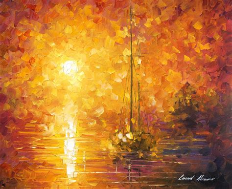 Orange Fog 3 Recreation Oil Painting On Canvas By Leonid Afremov 24
