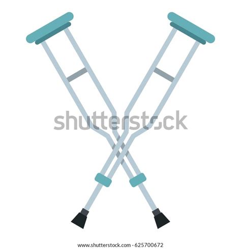 Crutches Icon Logo Flat Illustration Crutches Stock Vector Royalty