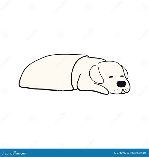 Cute Cartoon Sleeping Dog Illustration Stock Vector Illustration Of
