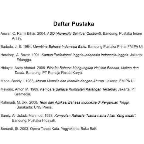 Contoh Penulisan Daftar Pustaka Contoh Penulisan Daftar Pustaka Dari