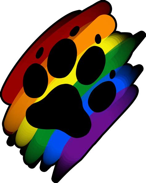Rainbow Clipart Dog Rainbow Furry Paw Print Png Download Full