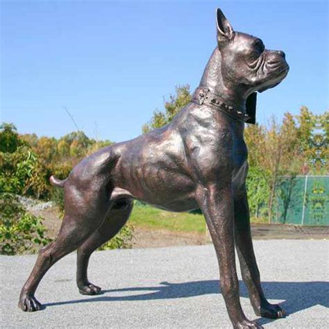 Bronze Boxer Dog Sculpture For Sale Seventreesculpture