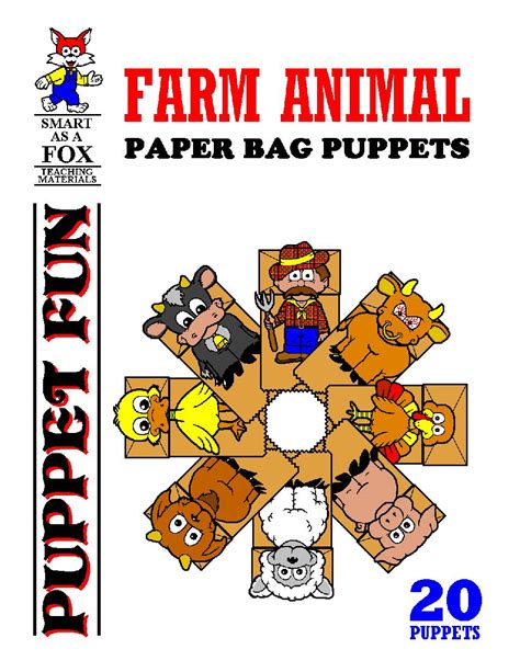 Farm Animal Paper Bag Puppets Classful