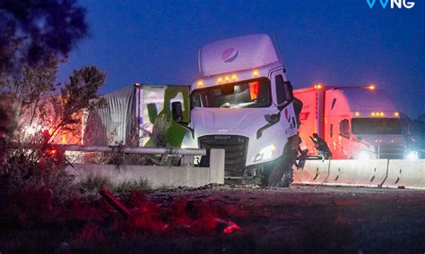 15 Freeway Shutdown After Driver Pinned Under Overturned Semi Parkbench