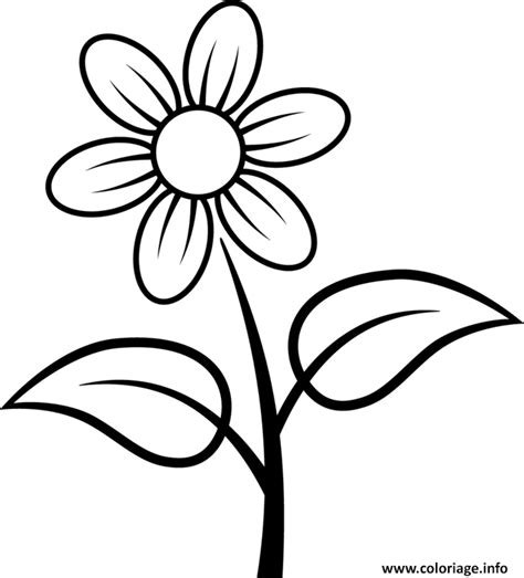 Coloriage Fleur Facile Simple Dessin Fleurs à Imprimer