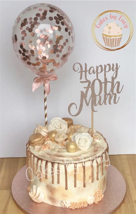 Maybe you would like to learn more about one of these? Rose gold drip cake 70th birthday in 2020 | Drip cakes ...