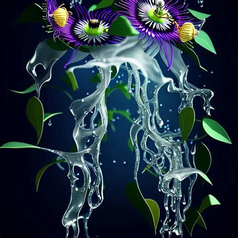 Love Passion Flowers And Desire Clematis Dripping Openart