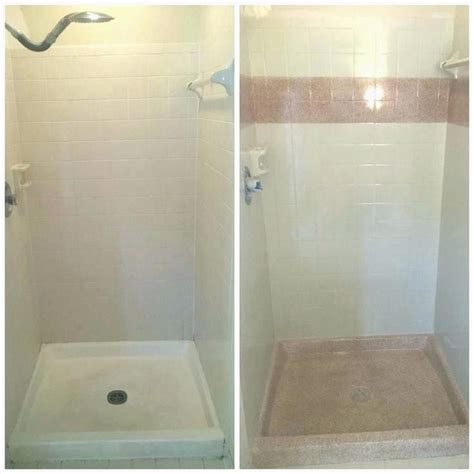 Give your shower a bright, new appearance by refinishing the stained and worn fiberglass. Image result for pictures of fiberglass base with tile ...