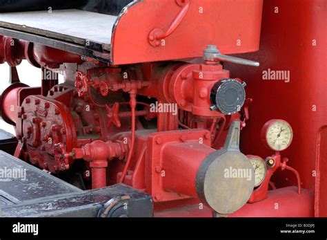 Water Valves On An Antique 1930 Studebaker Fire Engine Stock Photo Alamy