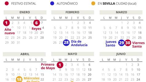 Calendario Laboral Sevilla 2018 Con Todos Los Festivos