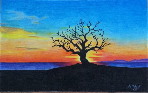 Jl Dunlows Sunset Drawing Easy Colored Pencil How To Draw Sunset