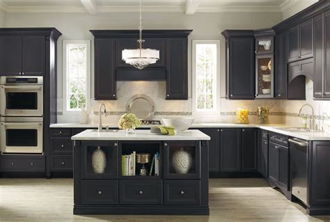 Old, weathered oak beams support the roof and ceiling. Blue Color Design Idea Solid Wood Kitchen Cabinets SWK-077 ...