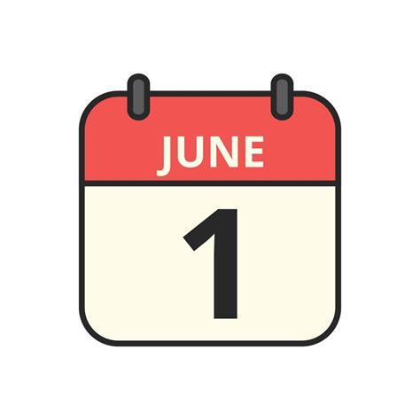 Calendar Month June 1st Icon 13932663 Vector Art At Vecteezy
