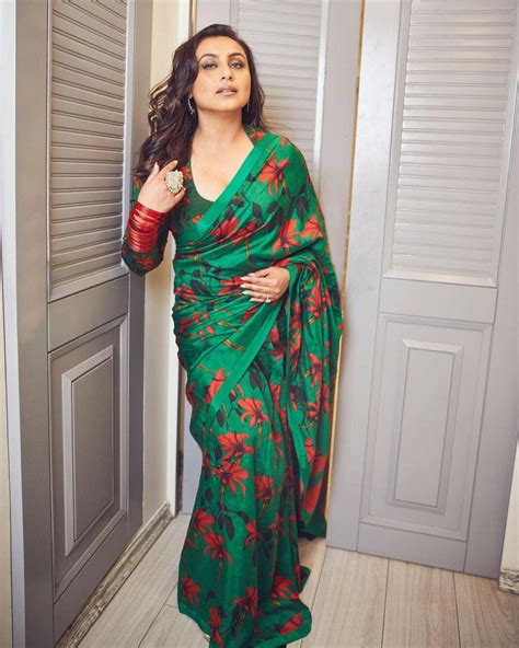 3 Looks Of Rani Mukherjee In Printed Masaba Sarees For Bunty Aur Babli 2promotions
