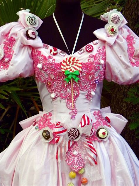 close up of bodice love the candy theme halloween gown fairy dress princess costume