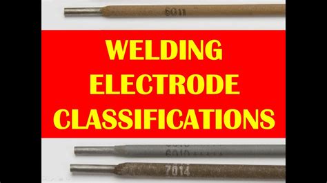 Welding Electrode Classifications Table