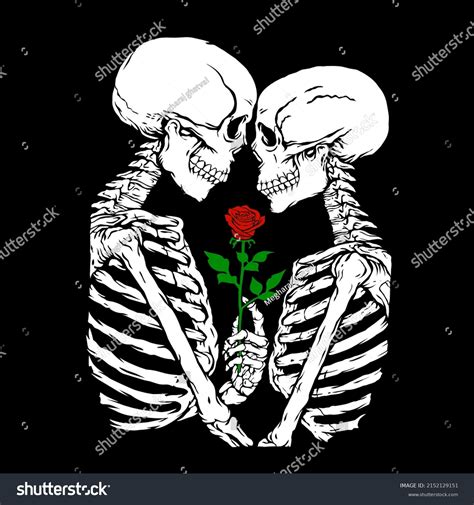 Squelette En Amour Image Vectorielle Amoureux Image Vectorielle De