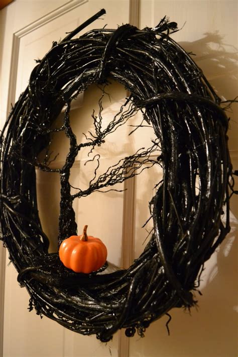 Spooky Pumpkin Wreath 40 Best Halloween Wreaths Popsugar Home