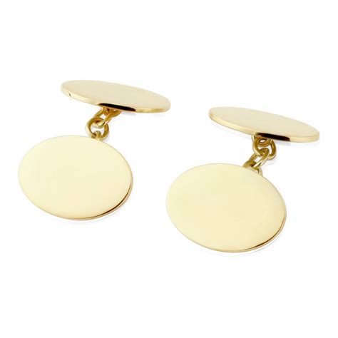 Grafton Engraved 9ct Yellow Gold Oval Cufflinks By Auree Jewellery