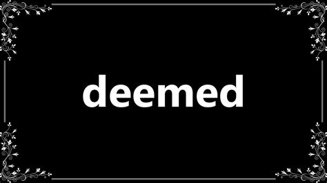 Deemed Meaning And How To Pronounce Youtube