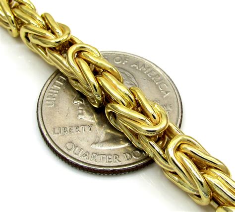 Buy 10k Yellow Gold Byzantine Chain 24 30 Inch 58mm Online At So Icy