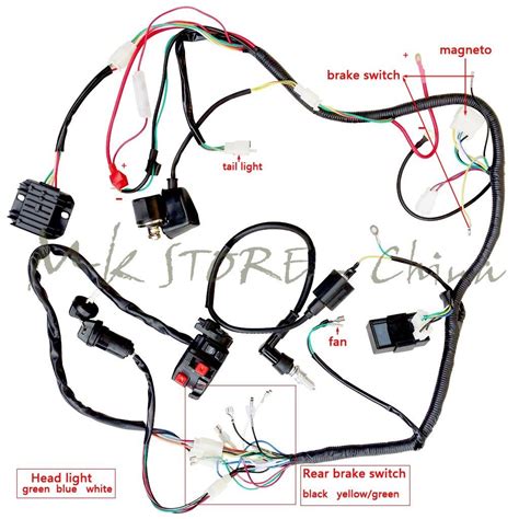 Quad wiring harness 200 250cc chinese electric start loncin zongshen ducar lifan. COMPLETE ELECTRICS ATV QUAD250CC COIL CDI HARNESS WIRING ...