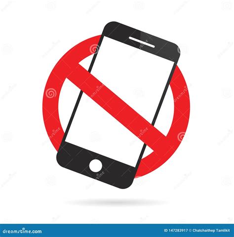No Cell Phone Sign Mobile Phone Prohibited Vector Illustration
