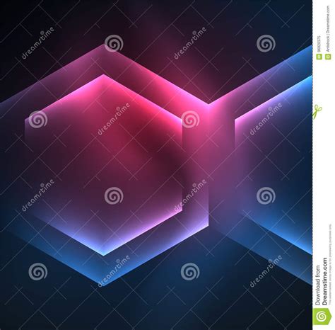 Techno Glowing Glass Hexagons Vector Background Stock Vector
