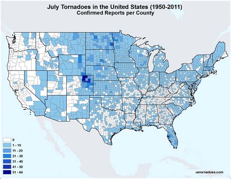 Map July Tornadoes In The United States Us Tornadoes