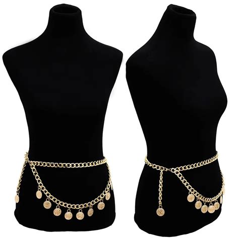 Luxury Women Alloy Waist Chain Sexy Double Queen Embossed Body Chain