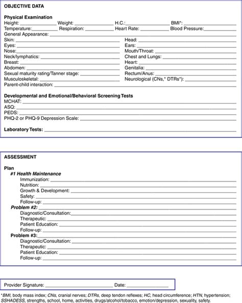 Pediatric Physical Exam Template