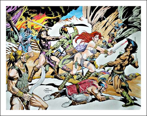 red sonja and conan the barbarian 18 x 24 by karlcomendador on deviantart