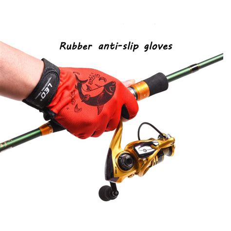 1pair 3 Finger Cut Rubber Anti Slip Breathable Glove Non Slip Fishing