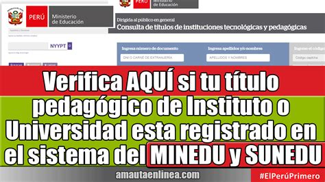 Verifica AquÍ Si Tu Título Pedagógico De Instituto O Universidad Esta