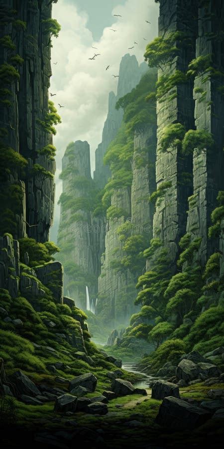 Tranquil Fantasy World Capturing The Essence Of Nature Stock