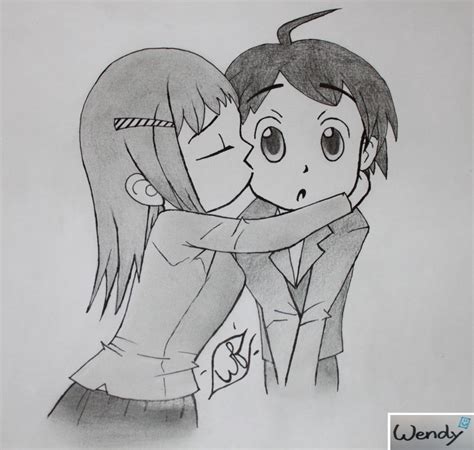Cute Anime Couple Kissing Drawing Drawing Art Ideas