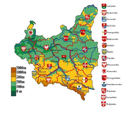 Map Physical Map Poland Map