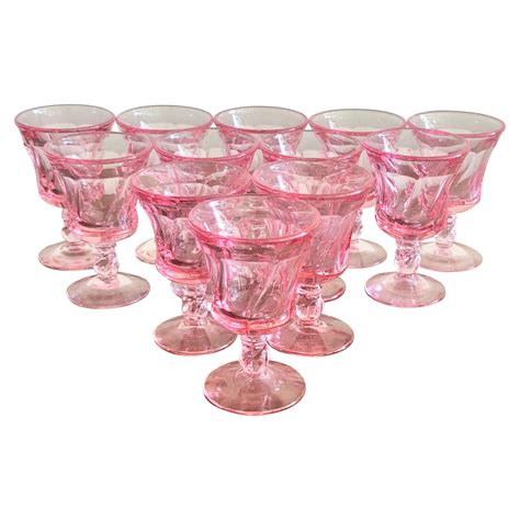 Pink Fostoria Cordial Glasses At 1stdibs Fostoria Pink Glassware Pink Fostoria Glass Pink