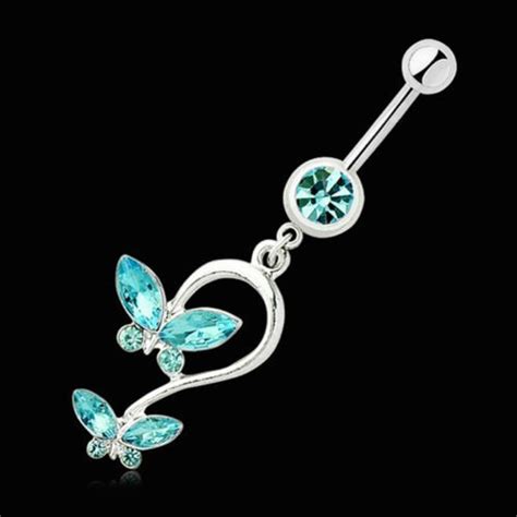 Rhinestone Dangle Body Piercing Jewelry Ball Barbell Bar Belly Button Navel Ring N6 Free Image