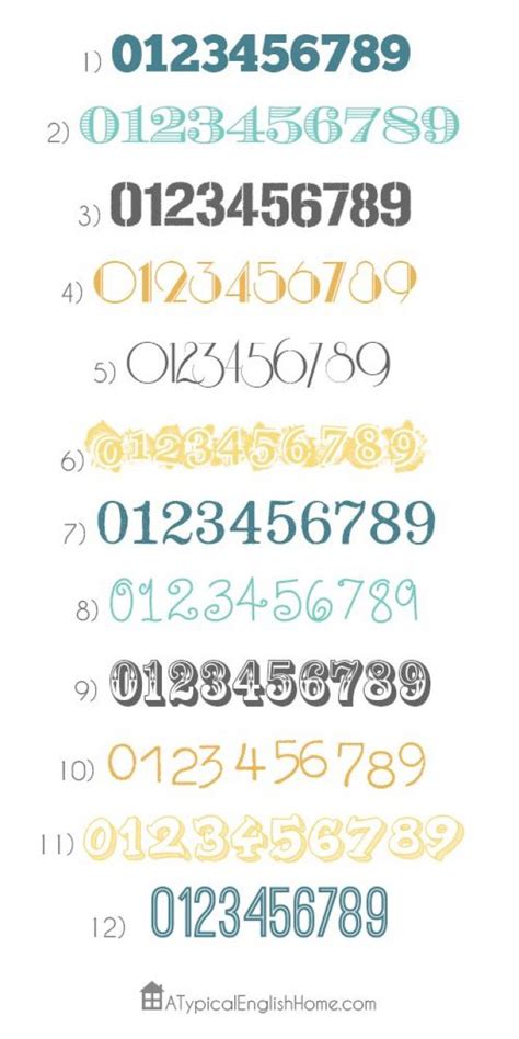 The Twelve Best Number Fonts A Typical English Home