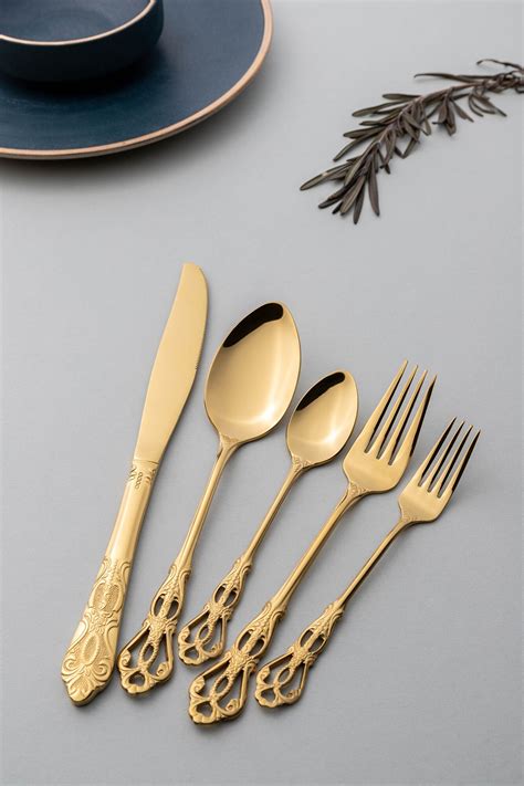 Edith 30 Piece Cutlery Set Gold Furniture Home Décor FortyTwo